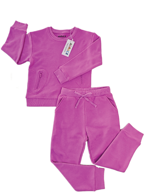 Pink Sweatpants & Sweatshirt Set