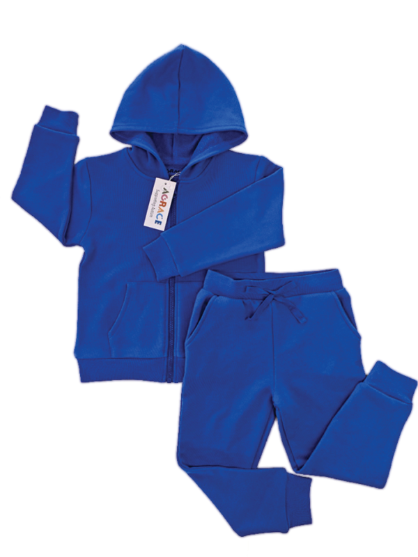 Blue Sweatpants & Sweatshirt Set